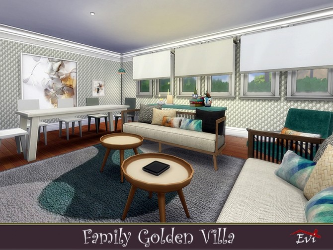 Sims 4 Family Golden Villa by evi at TSR