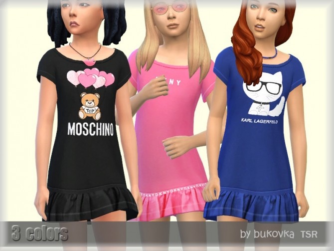 Sims 4 Dress Frill for girls by bukovka at TSR