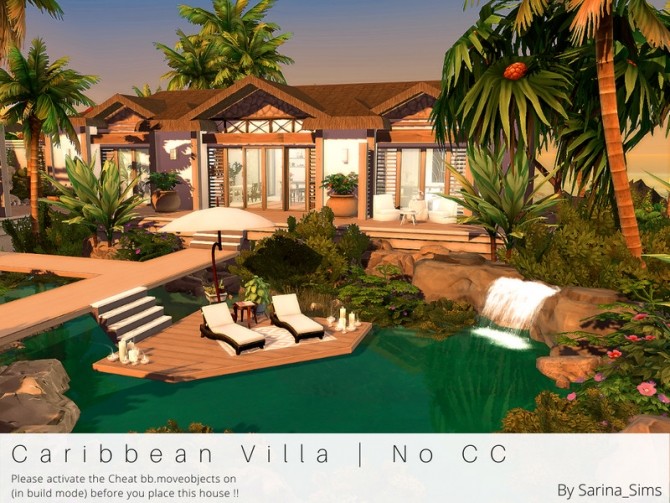 Sims 4 Caribbean Villa No CC by Sarina Sims at TSR