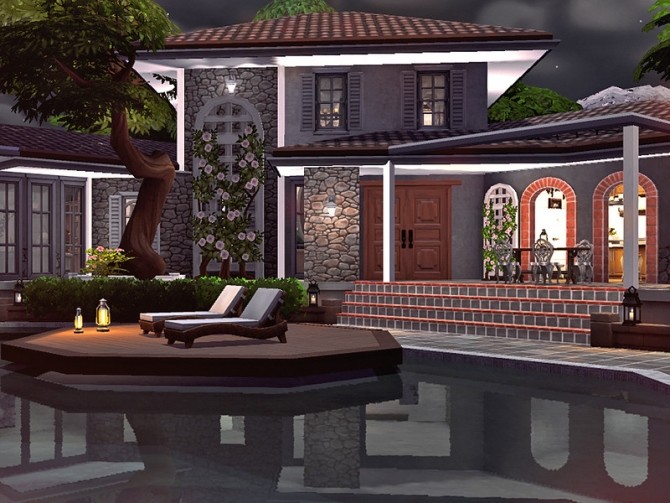 Sims 4 Rosemary cosy mediterranean villa by Rirann at TSR