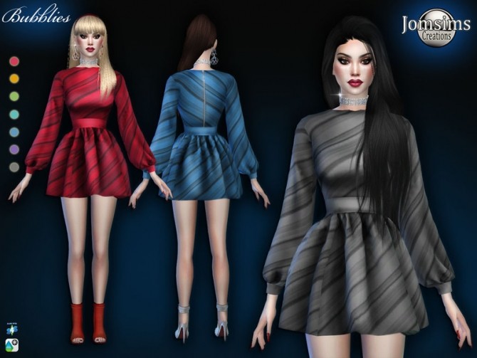 Sims 4 Bubblies dress by jomsims at TSR