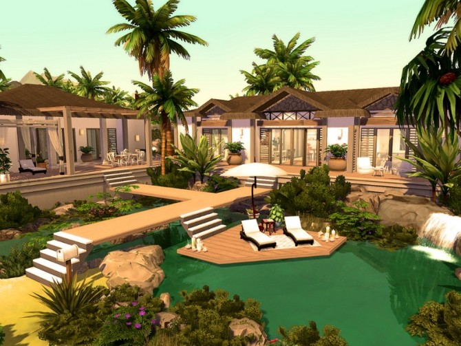 Sims 4 Caribbean Villa No CC by Sarina Sims at TSR