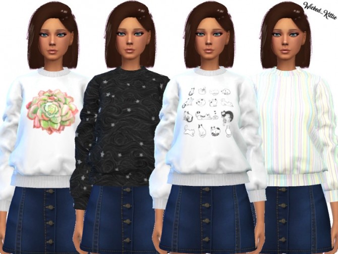 Sims 4 Zoey Sweatshirt by Wickedkittie at TSR