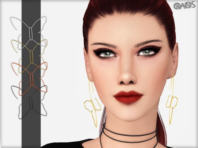 Sims 4 Butterfly Earrings by OranosTR at TSR