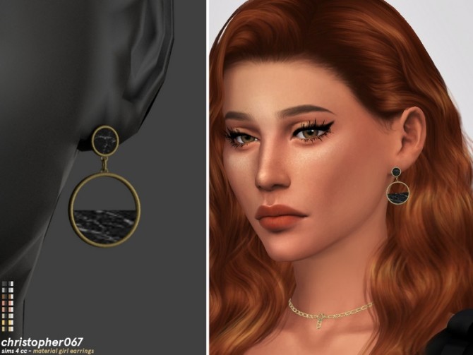 Sims 4 Material Girl Earrings by Christopher067 at TSR