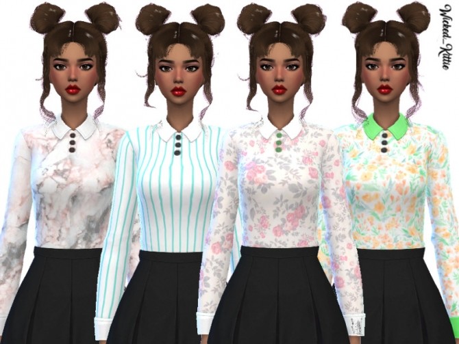 Sims 4 Stella Shirt by Wicked Kittie at TSR