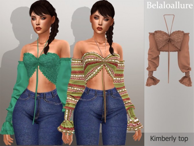 Sims 4 Kimberly top by Belaloallure at TSR