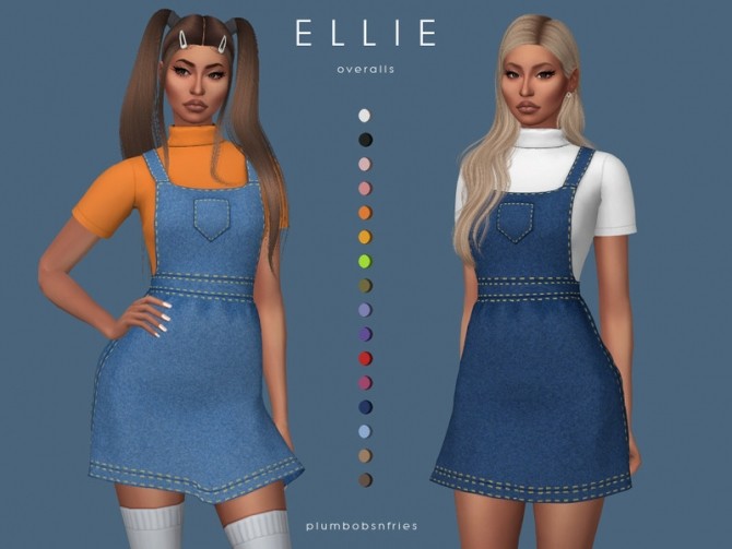 Sims 4 ELLIE overalls by Plumbobs n Fries at TSR