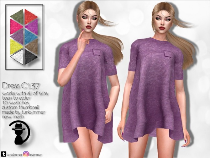 Sims 4 Dress C137 by turksimmer at TSR