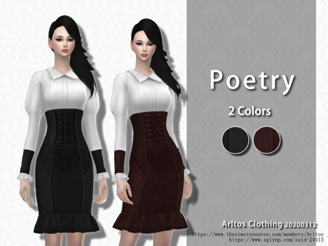 Sims 4 Poetry outfit by Arltos at TSR