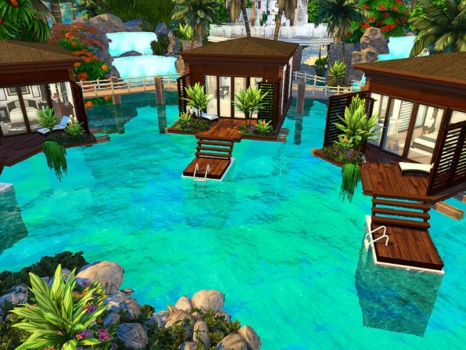 Sims 4 Tropical Tiny House Resort No CC by Sarina Sims at TSR