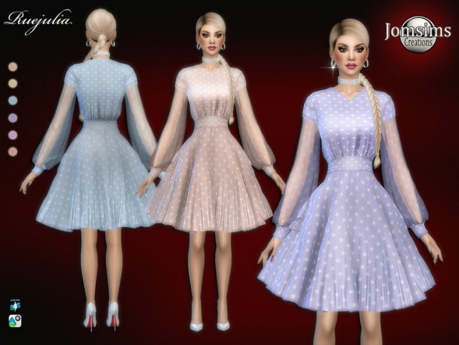 Sims 4 Ruejulia dress by jomsims at TSR