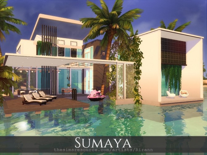 Sims 4 Sumaya contemporary house by Rirann at TSR
