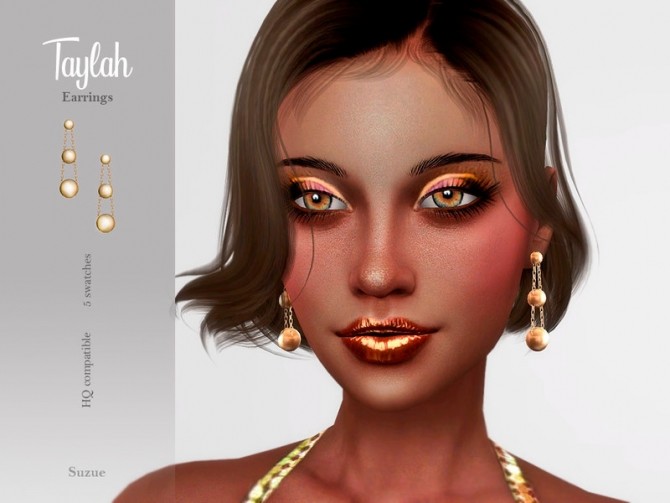 Sims 4 Taylah Earrings by Suzue at TSR