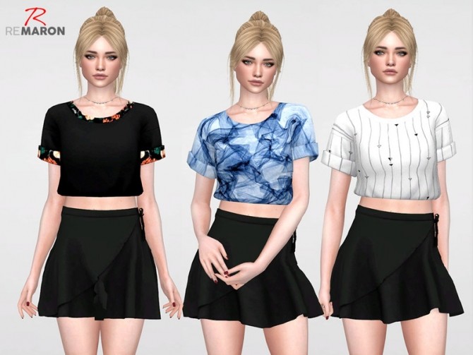 Sims 4 Simple shirt for Women 01 by remaron at TSR