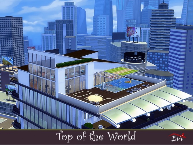 Sims 4 Top of the World penthouse by evi at TSR