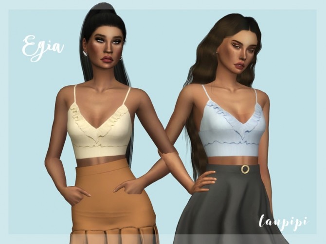 Sims 4 Egia cropped top by laupipi at TSR
