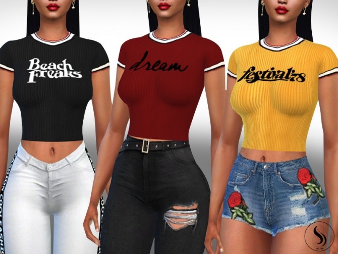 Sims 4 Female Trendy Casual Tops by Saliwa at TSR