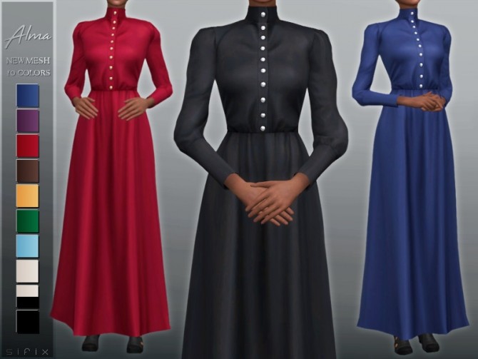 Sims 4 Alma Dress by Sifix at TSR