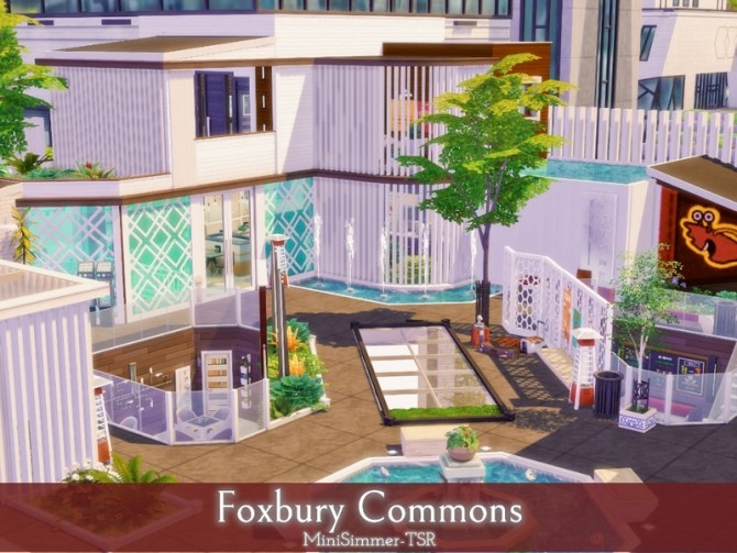 Sims 4 Foxbury Commons cafe by Mini Simmer at TSR