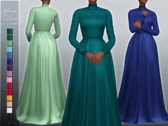 Sims 4 Gloria Dress by Sifix at TSR