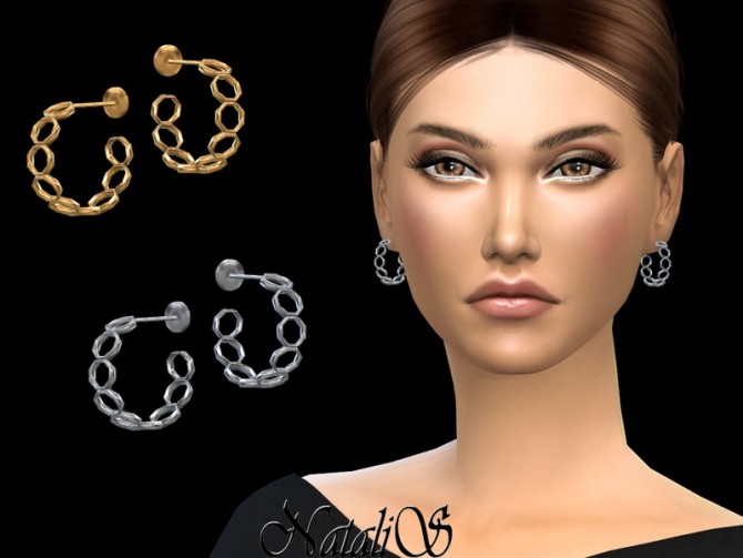 Sims 4 Cell hoop earrings by NataliS at TSR