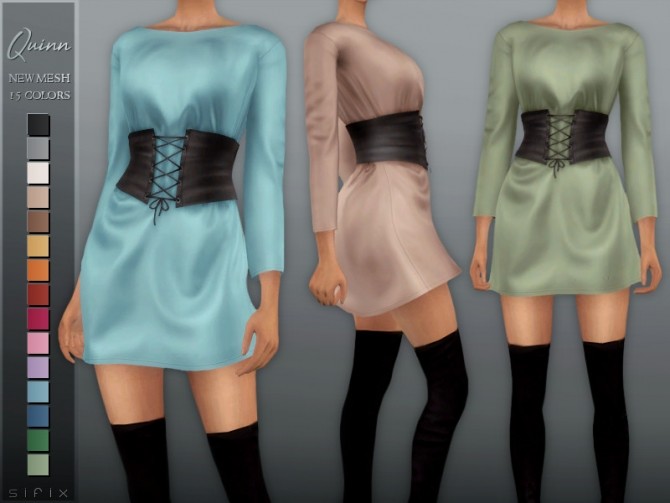 Sims 4 Quinn Dress by Sifix at TSR