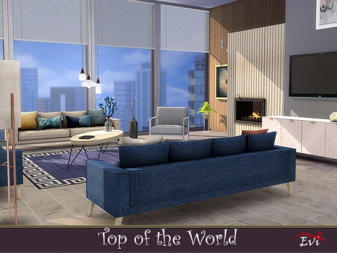 Sims 4 Top of the World penthouse by evi at TSR
