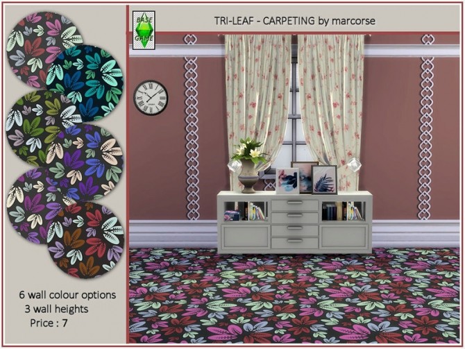Sims 4 Tri Leaf Carpeting by marcorse at TSR