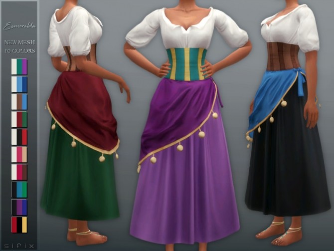 Sims 4 Esmeralda Outfit by Sifix at TSR