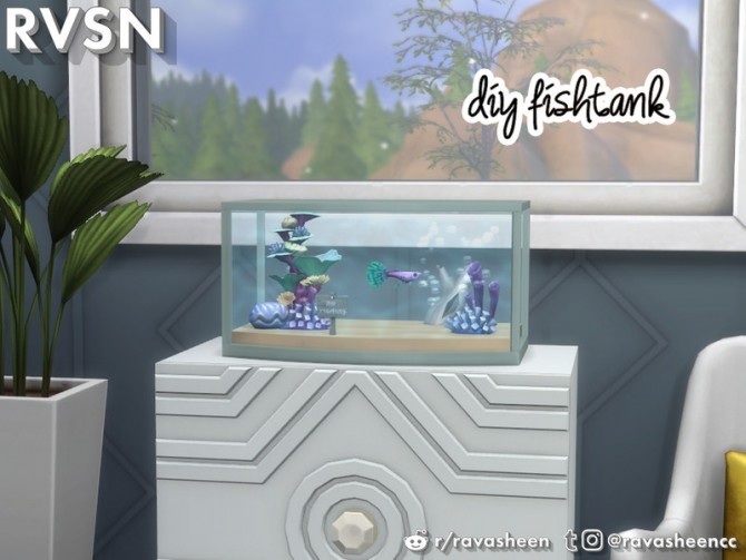 Sims 4 Sofishticated DIY Mini Aquarium by RAVASHEEN at TSR