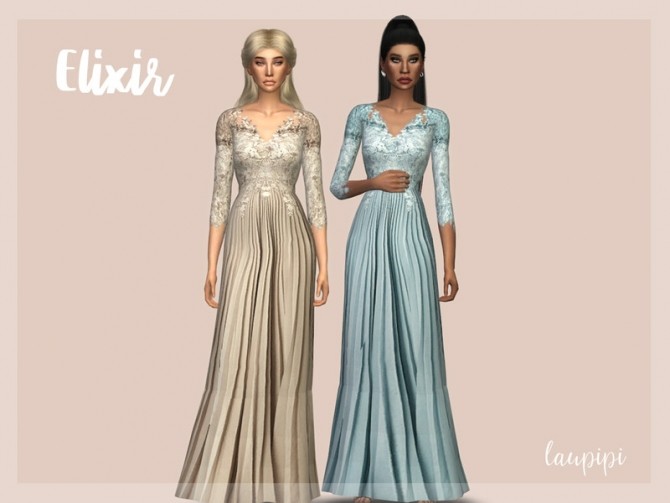 Sims 4 Elixir gown by laupipi at TSR