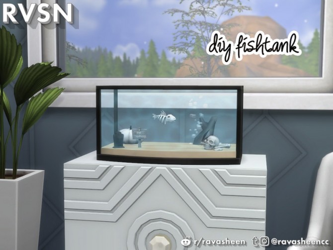 Sims 4 Sofishticated DIY Mini Aquarium by RAVASHEEN at TSR