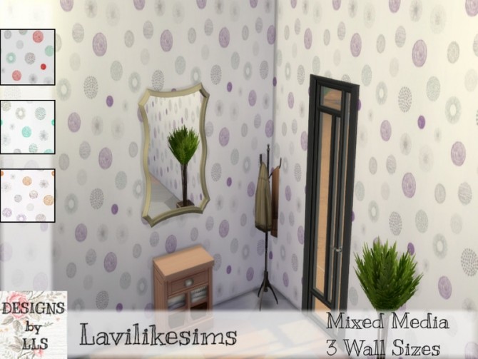 Sims 4 Mixed Media wall by lavilikesims at TSR