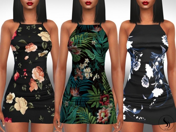 Sims 4 Female Summer Floral Casual Dresses by Saliwa at TSR