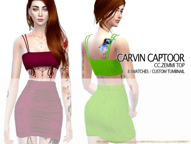 Sims 4 Zemmi Top by carvin captoor at TSR