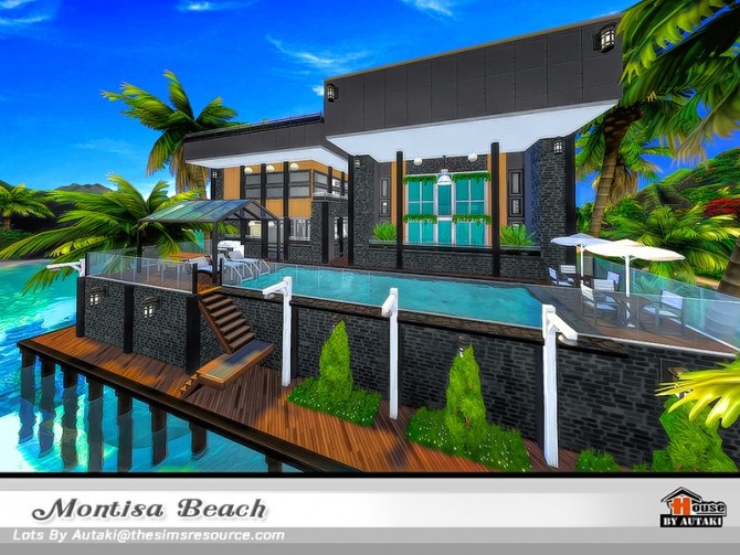 Sims 4 Montisa Beach villa NoCC by autaki at TSR