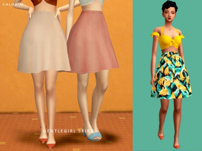 Sims 4 Gentle Girl Skirt by ChloeMMM at TSR