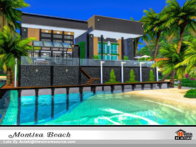Sims 4 Montisa Beach villa NoCC by autaki at TSR