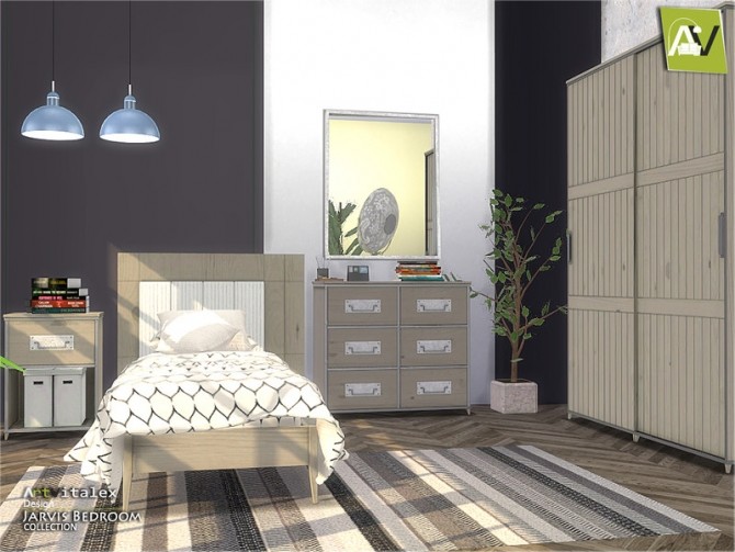Sims 4 Jarvis Bedroom by ArtVitalex at TSR