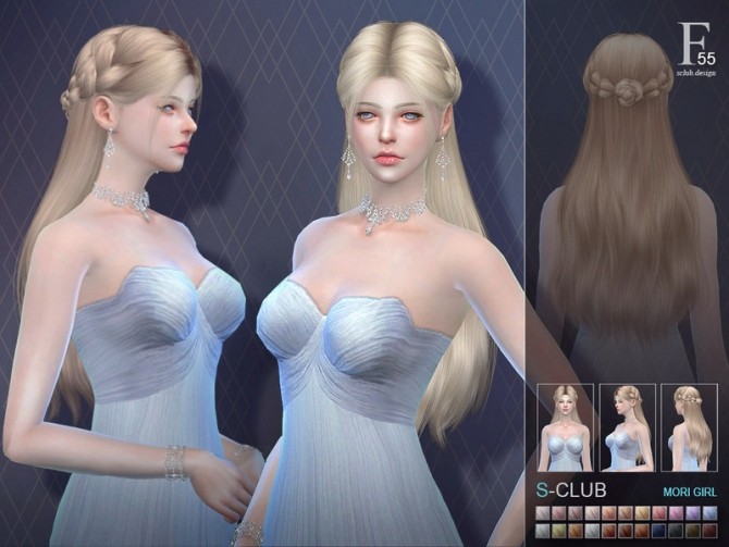 Sims 4 Hair n55 by S Club at TSR