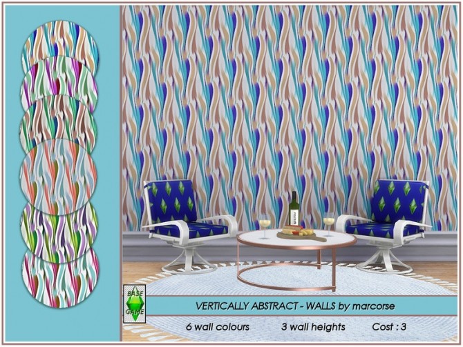 Sims 4 Vertically Abstract Walls by marcorse at TSR