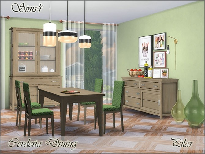 Sims 4 Cerdena Dining by Pilar at TSR