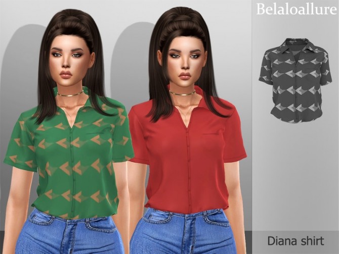 Sims 4 Belaloallure diana shirt by belal1997 at TSR
