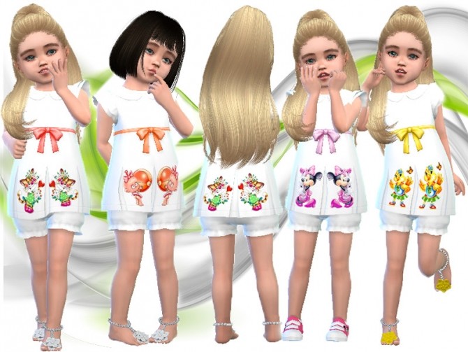 Sims 4 White applique dress by TrudieOpp at TSR