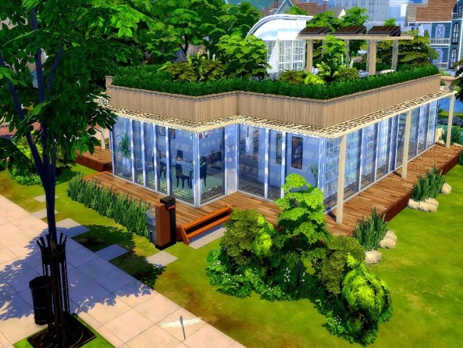 Sims 4 Modern ecology house by GenkaiHaretsu at TSR