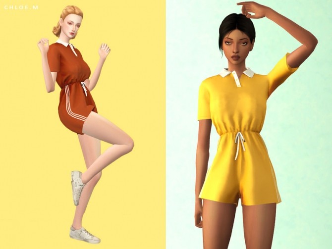 Sims 4 Sports Jumpsuits by ChloeMMM at TSR