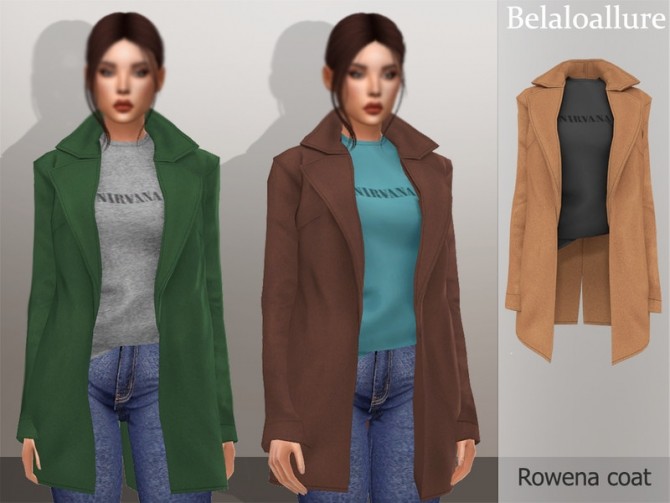 Sims 4 Belaloallure Rowena coat by belal1997 at TSR