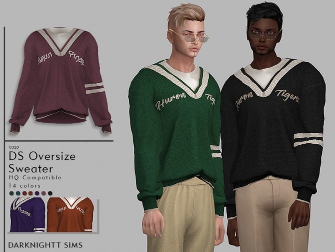 Sims 4 DS Oversize Sweater by DarkNighTt at TSR