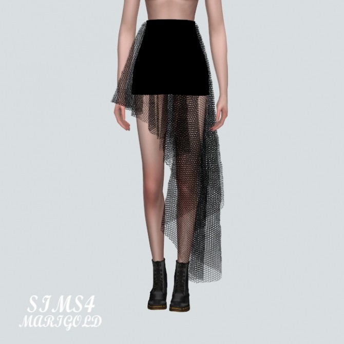 Sims 4 Asymmetric Mini Skirt at Marigold